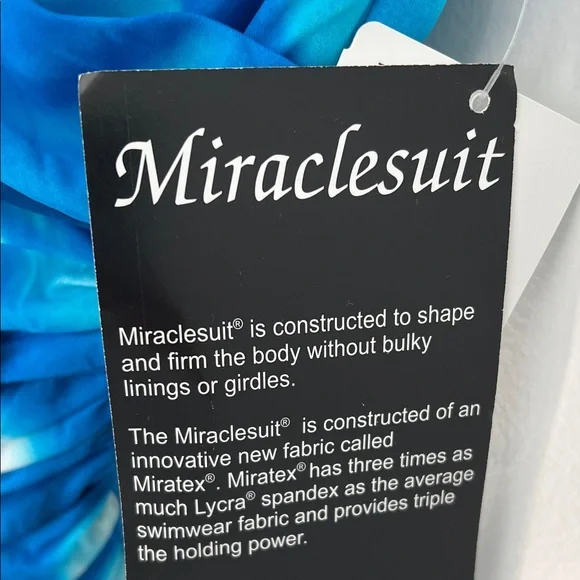 Miraclesuit Blue Tie-Dye Pool Water Pattern Style# 56229 Swimsuit Size 14 - Picture 3 of 17